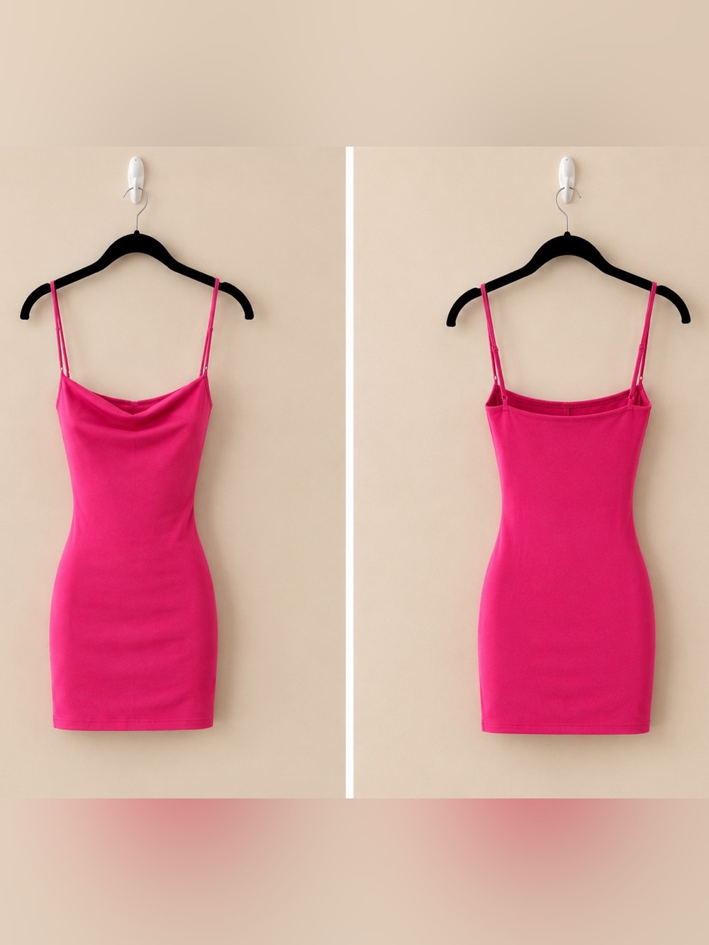 Zara Hot Pink Fitted Mini Dress Size Small
